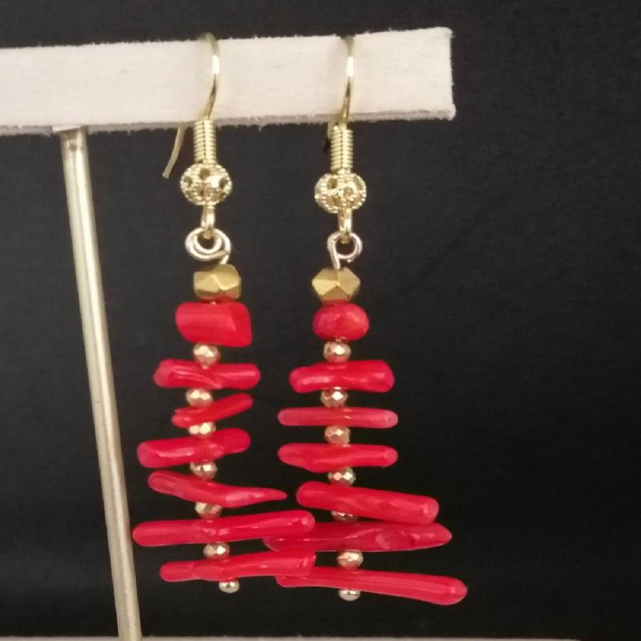 Tassel Earrings Boho - Damskie kolczyki wiszące z nieregularnymi czerwonymi