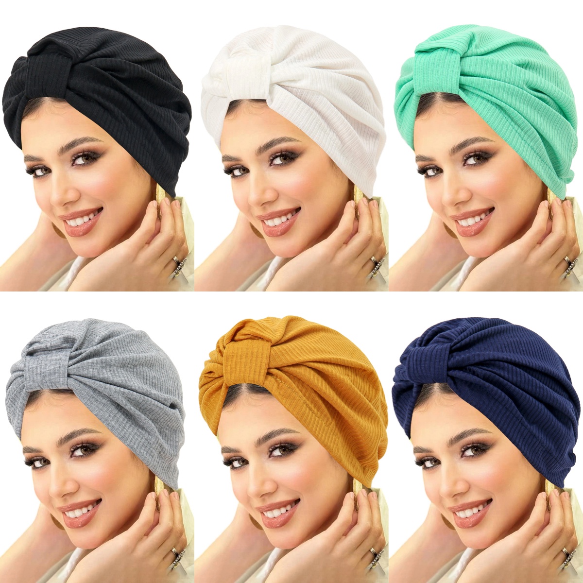 Women Accessories India - Nowe Jednolite Kolory Damskie Muzułmańskie Czepeczki