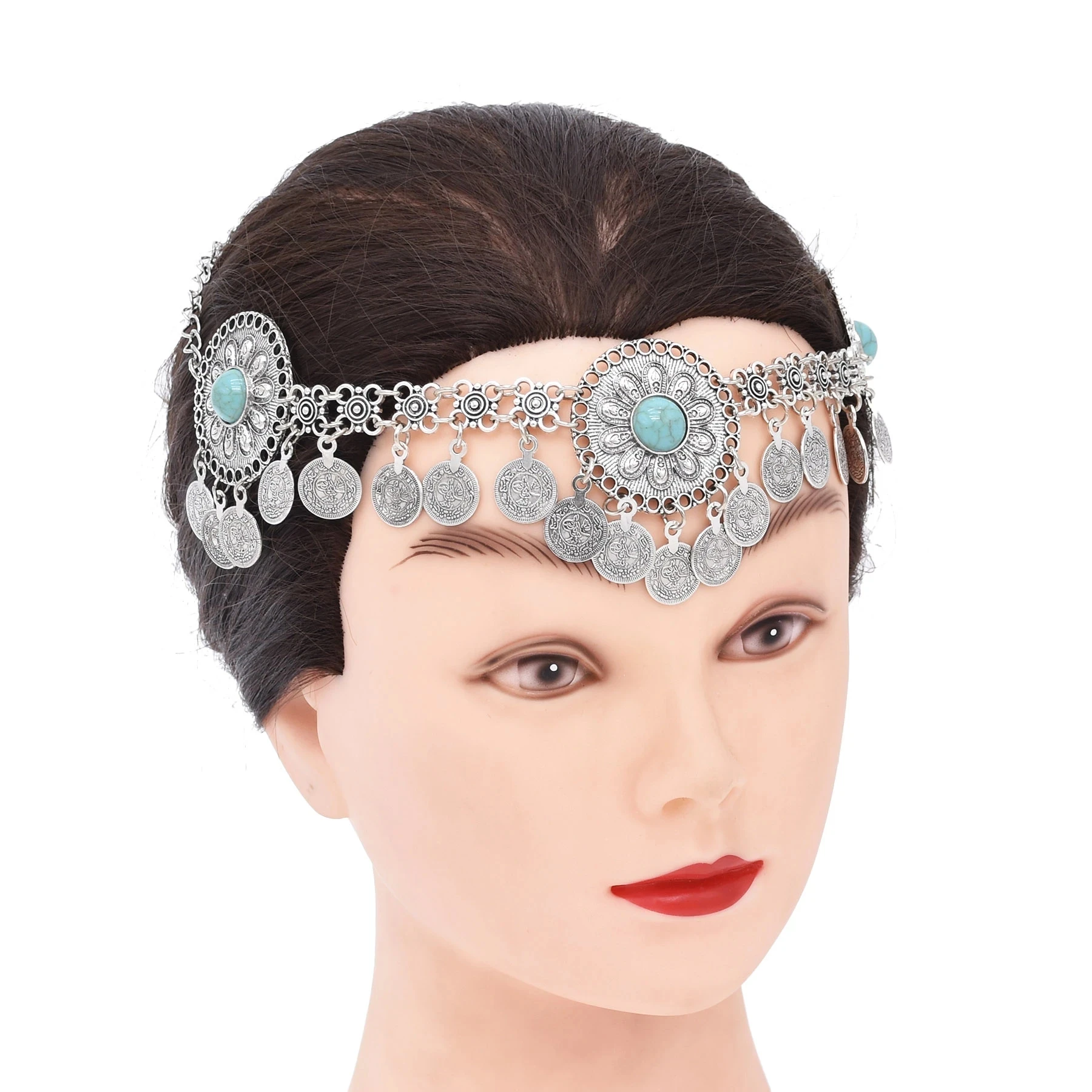 Women Accessories Pakistan - 3 Duże Kwiatowe Retro Łańcuszki na