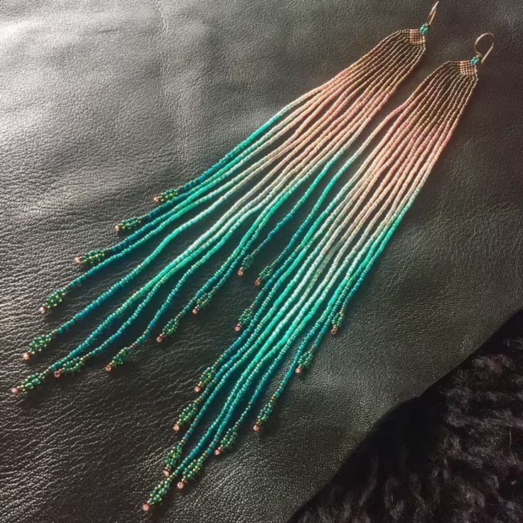 Tassel Earrings Boho - Kolczyki z koralików ryżowych Gradientowe kolory