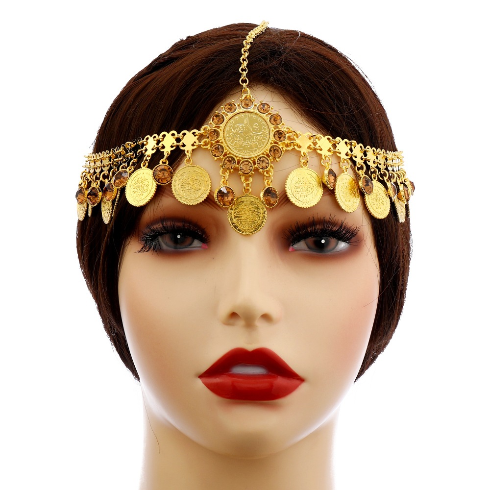 Women Accessories India - Orientalny Łańcuszek na Głowę dla Panny