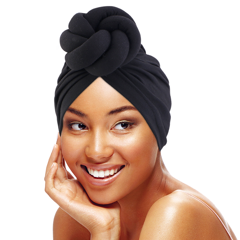 Women Accessories India - Duży kwiat kabel wiązane turban chusta