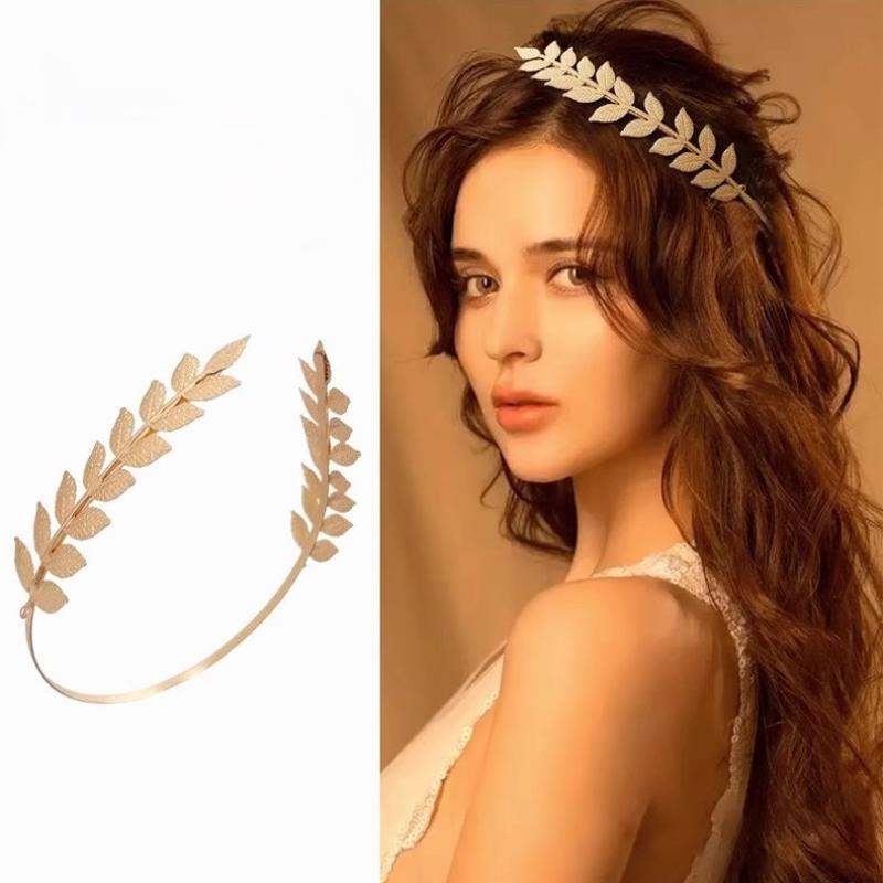 Women'S Wedding Accessories - 【B】Retro, złoty, w kształcie liścia, opaska
