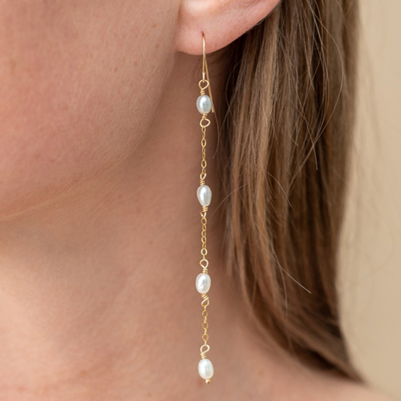14K złoto wypełnione naturalne – Tassel Earrings Boho recenzja i cena