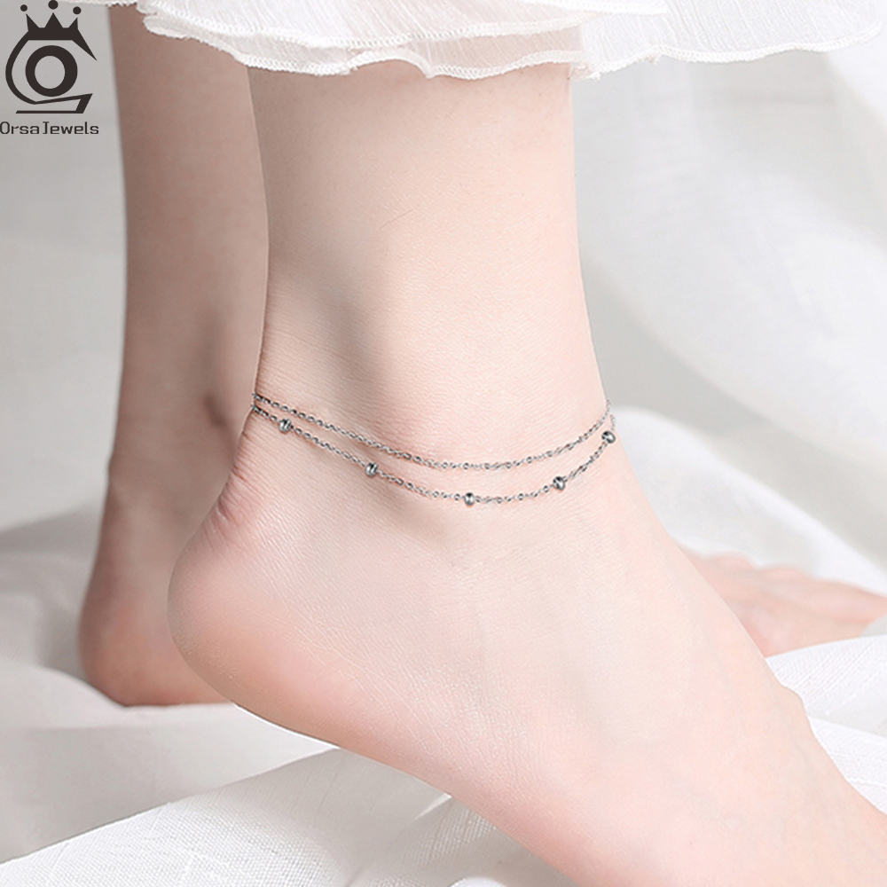 ORSA JEWELS Modna bransoletka  – Beaded Anklet Chain recenzja i cena