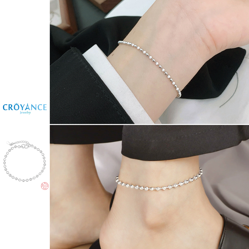 Klasyczne Proste Srebrne Brans – Beaded Anklet Chain recenzja i cena