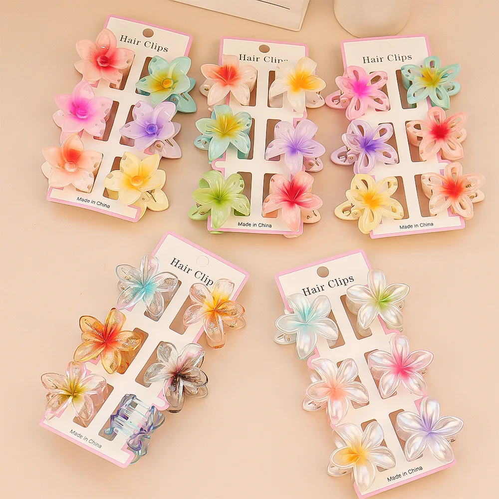 6 sztuk moda kolorowy przezroc – Hair Claw Clip Set recenzja i cena