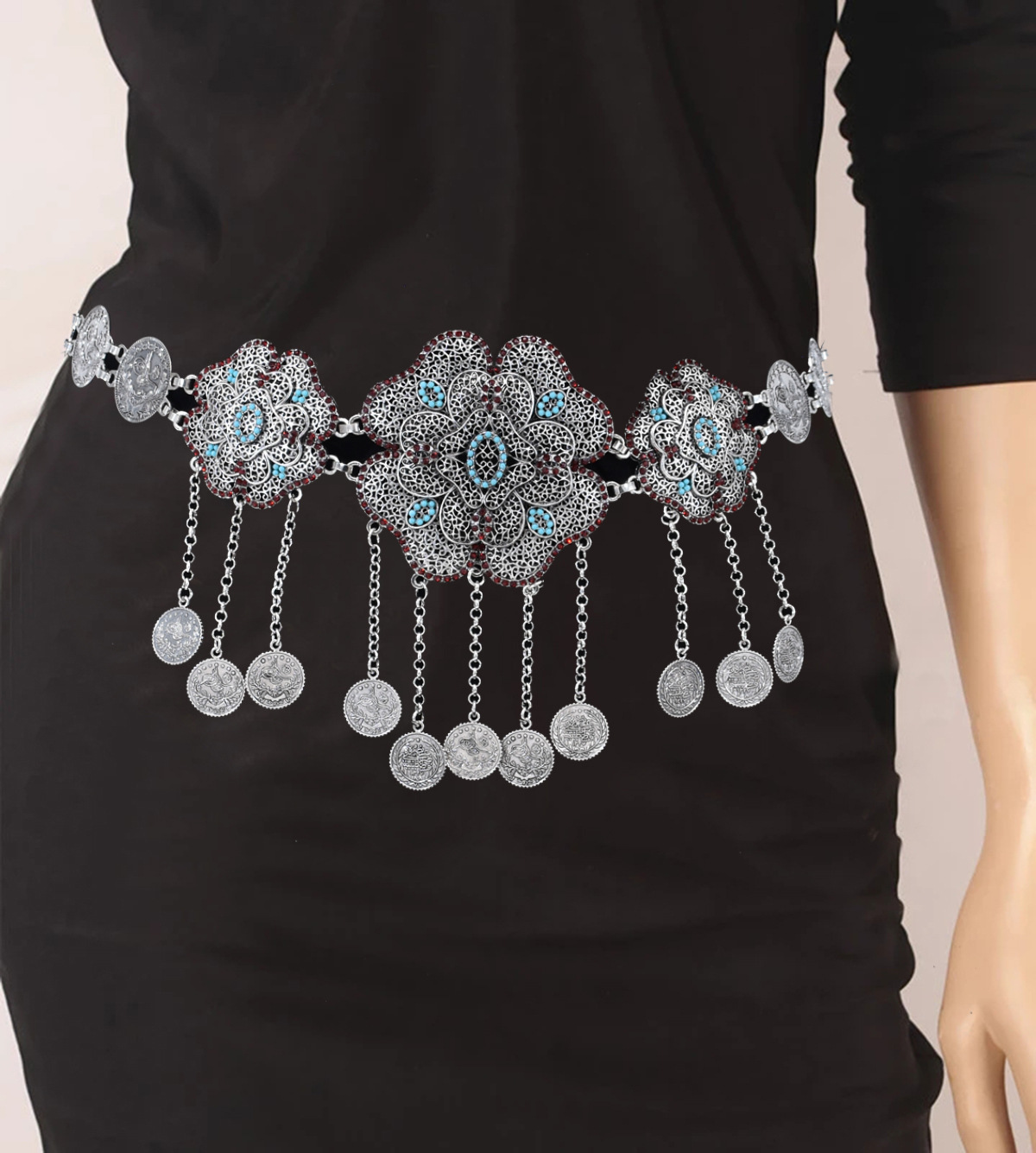 Hollow Out kwiat monety łańcus – Women Accessories India recenzja i cena