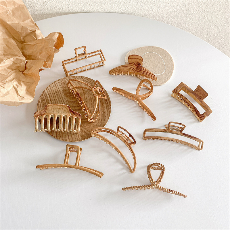Vintage Multiple Wood Grain Ha – Hair Claw Clip Set recenzja i cena
