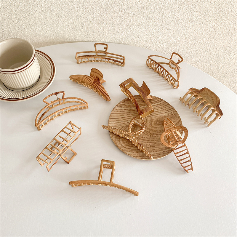 Vintage Multiple Wood Grain Ha – Hair Claw Clip Set recenzja i cena