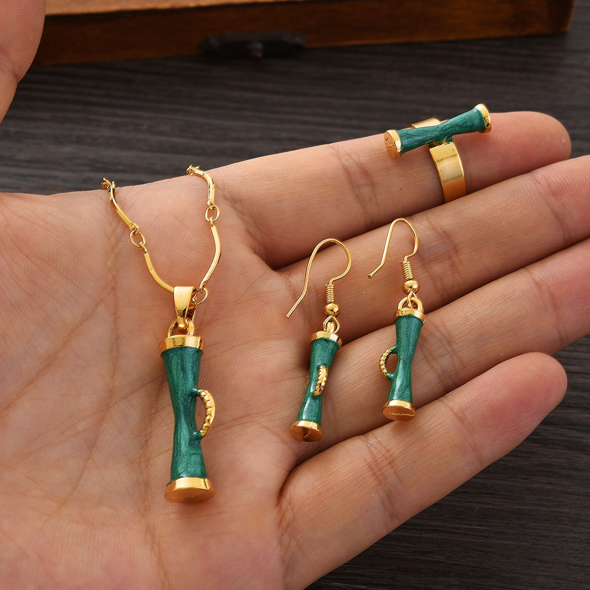 Złoty Zestaw Biżuterii PNG dla – Women Accessories India recenzja i cena