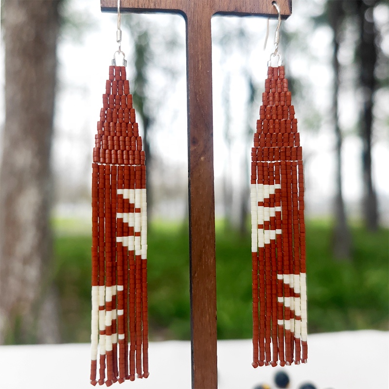 Kolczyki z koralików Liść fręd – Tassel Earrings Boho recenzja i cena