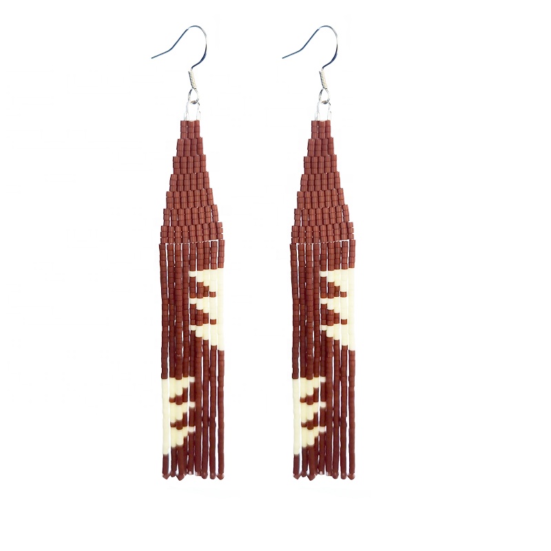 Kolczyki z koralików Liść fręd – Tassel Earrings Boho recenzja i cena